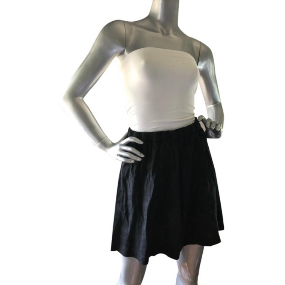 Theory strapless paperbag dress in black and white